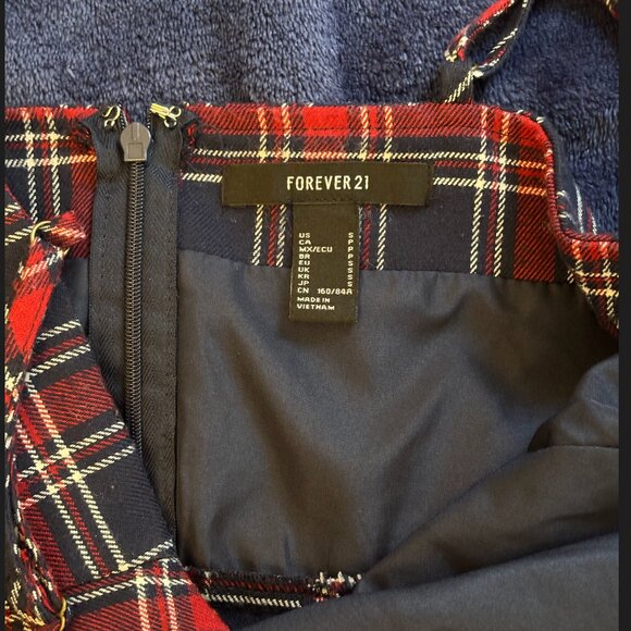 Forever 21 Women's Plaid Red and Blue Dress - Picture 4 of 4
